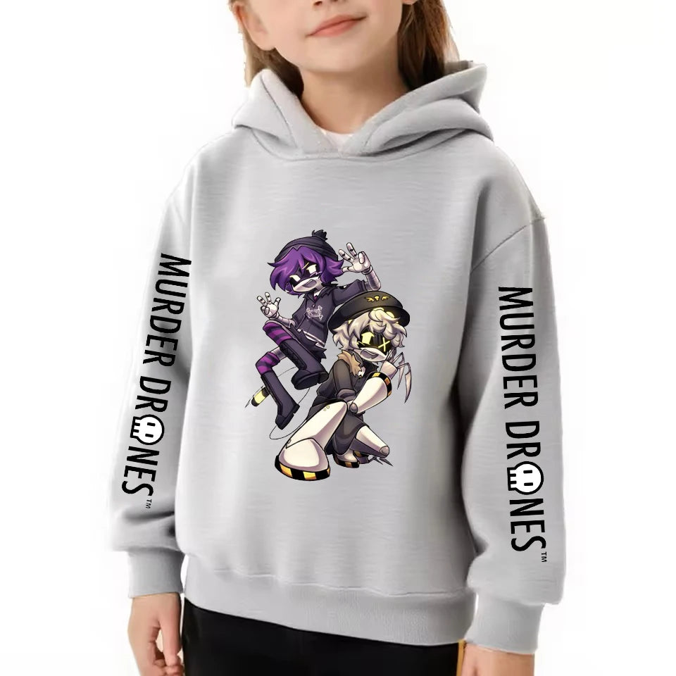Kids Murder Drones Uzi Hoodies Boys Girls Glitch Clothing Cartoon Anime Merch