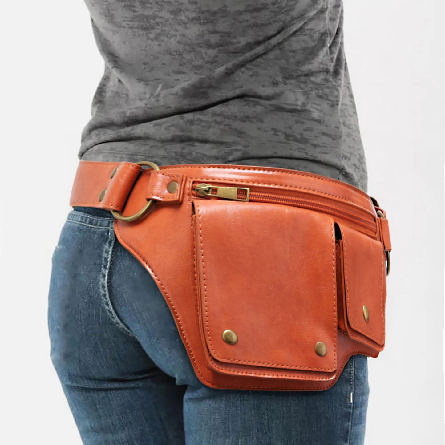 Punk Motorcycle Style Waist Bag Fanny Pack