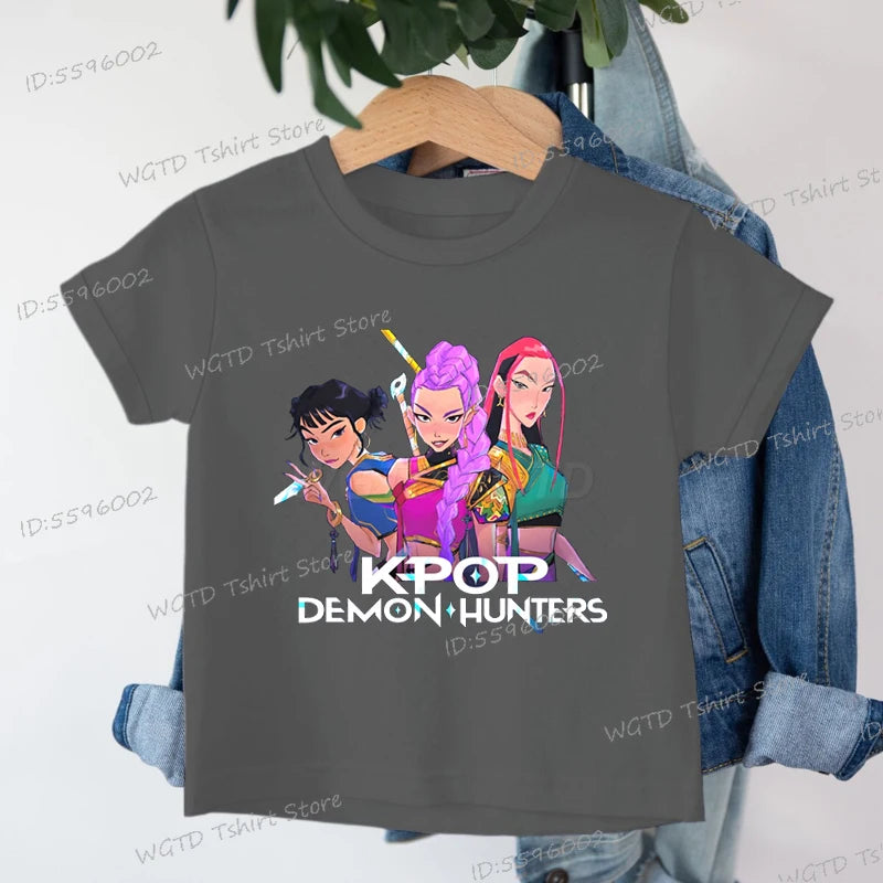 Kids T-shirt KPop Demon Hunters Tee Mira Rumi Zoey Huntrix Merch Gift