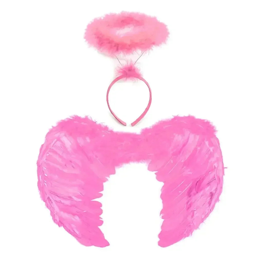 Angel Fairy Feather Wings Halo Halloween Fancy Dress Costume Accessories Good Bad Devil