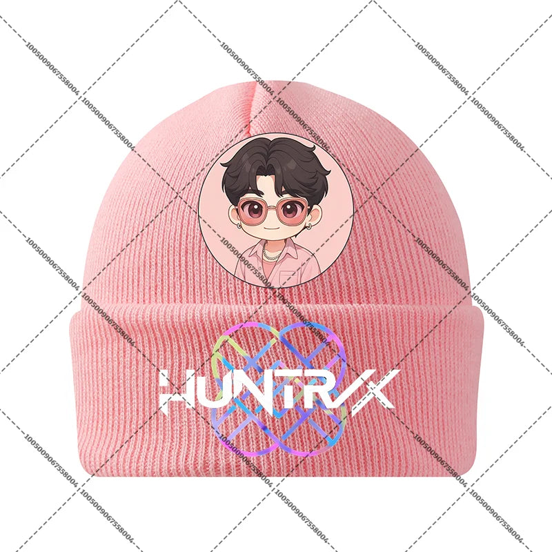 KPop Demon Hunters Huntrix Knit Cap Winter Beanie Knitted Hat Rumi Mira Zoey Merch Gifts