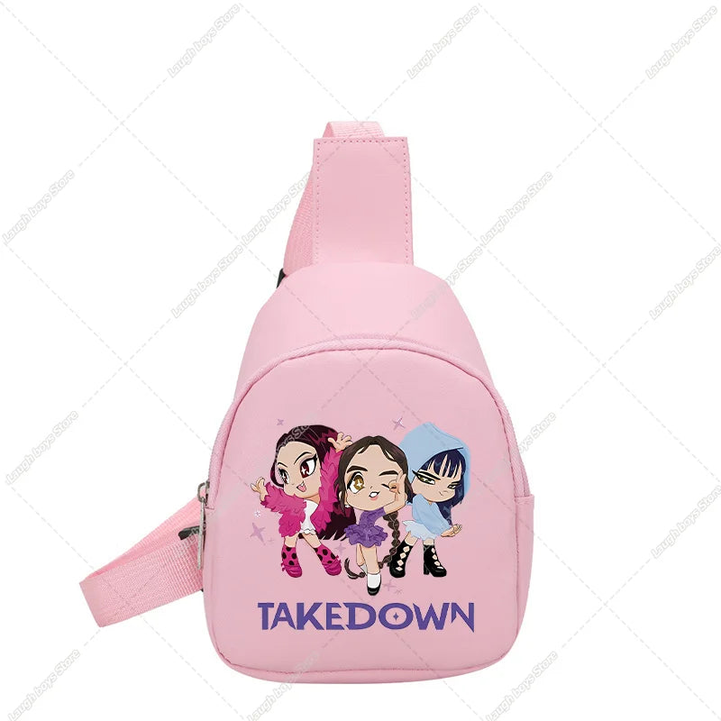 KPop Demon Hunters Huntrix Childs Backpack Rumi Mira Zoey Shoulder Bag Derpy Tiger Merch Gifts K-pop Cute