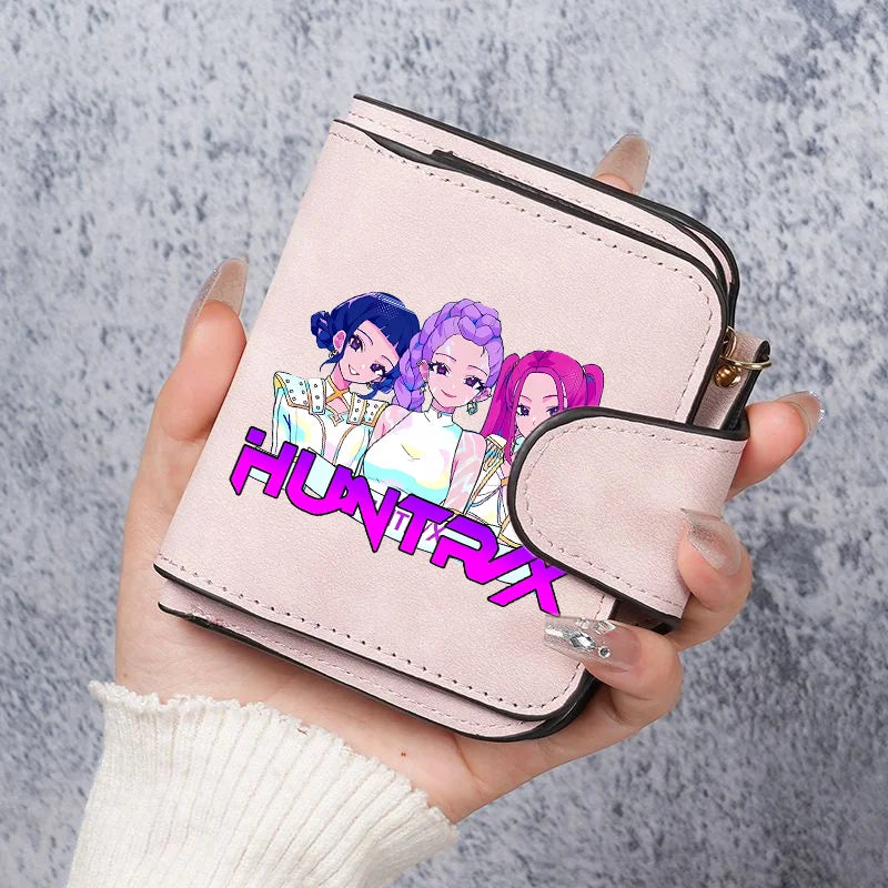 KPop Demon Hunters Leather PU Wallet Card Holder Purse Huntrix Saja Boys Rumi Merch Gifts