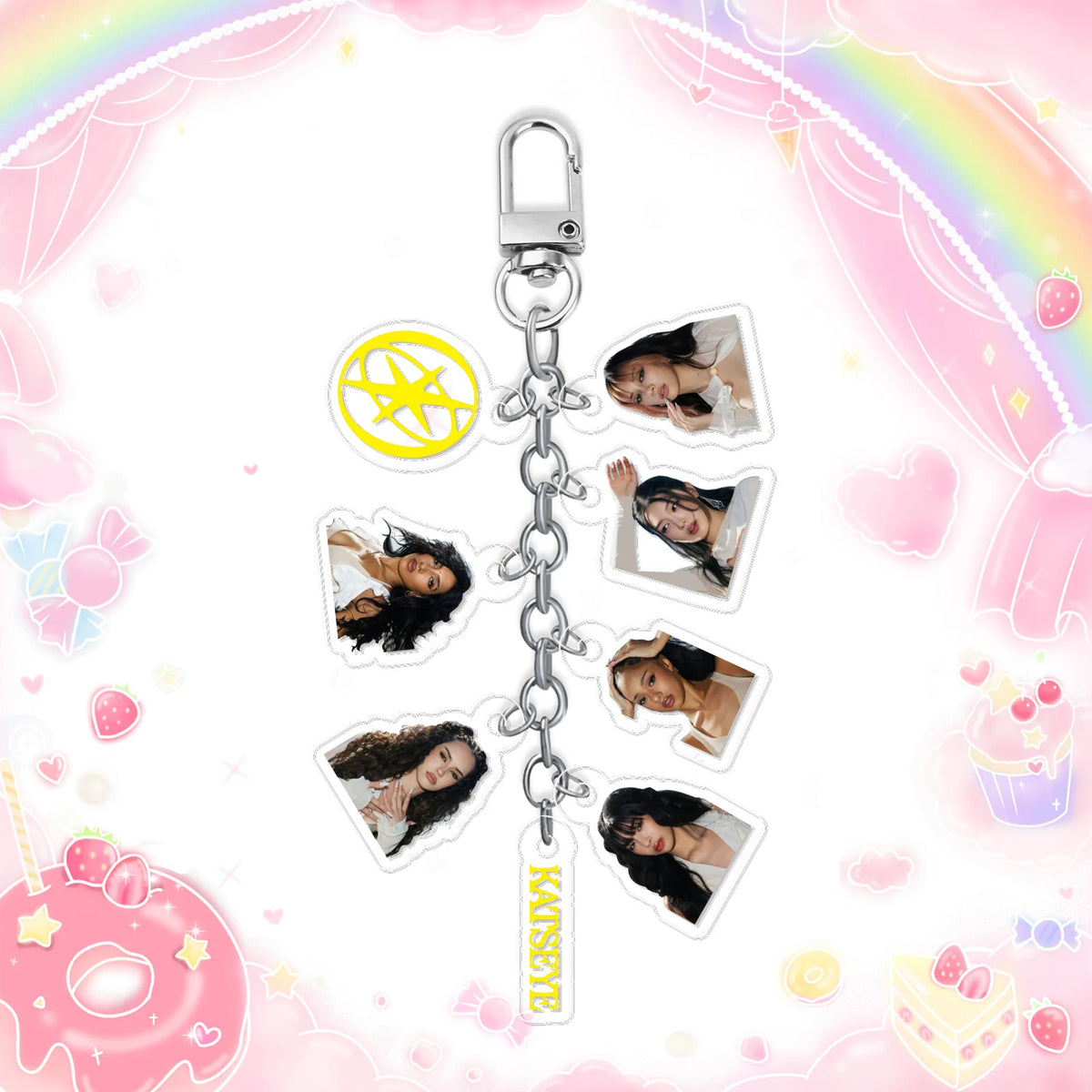 KATSEYE Acrylic Keychain Kpop Girl Group Merch Bag Charm Pendant