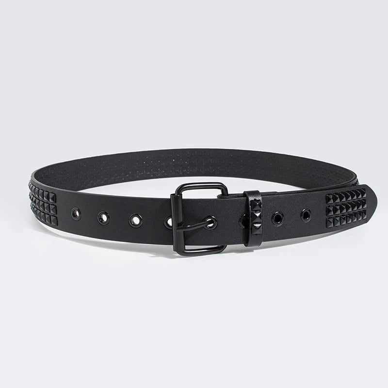 Punk Emo Belt Unisex Fashion Jeans Goth Retro Pu Leather Metal Studded Waist Belt