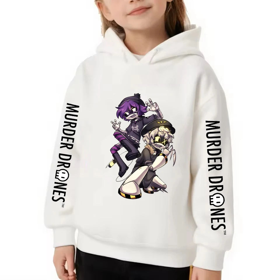 Kids Murder Drones Uzi Hoodies Boys Girls Glitch Clothing Cartoon Anime Merch