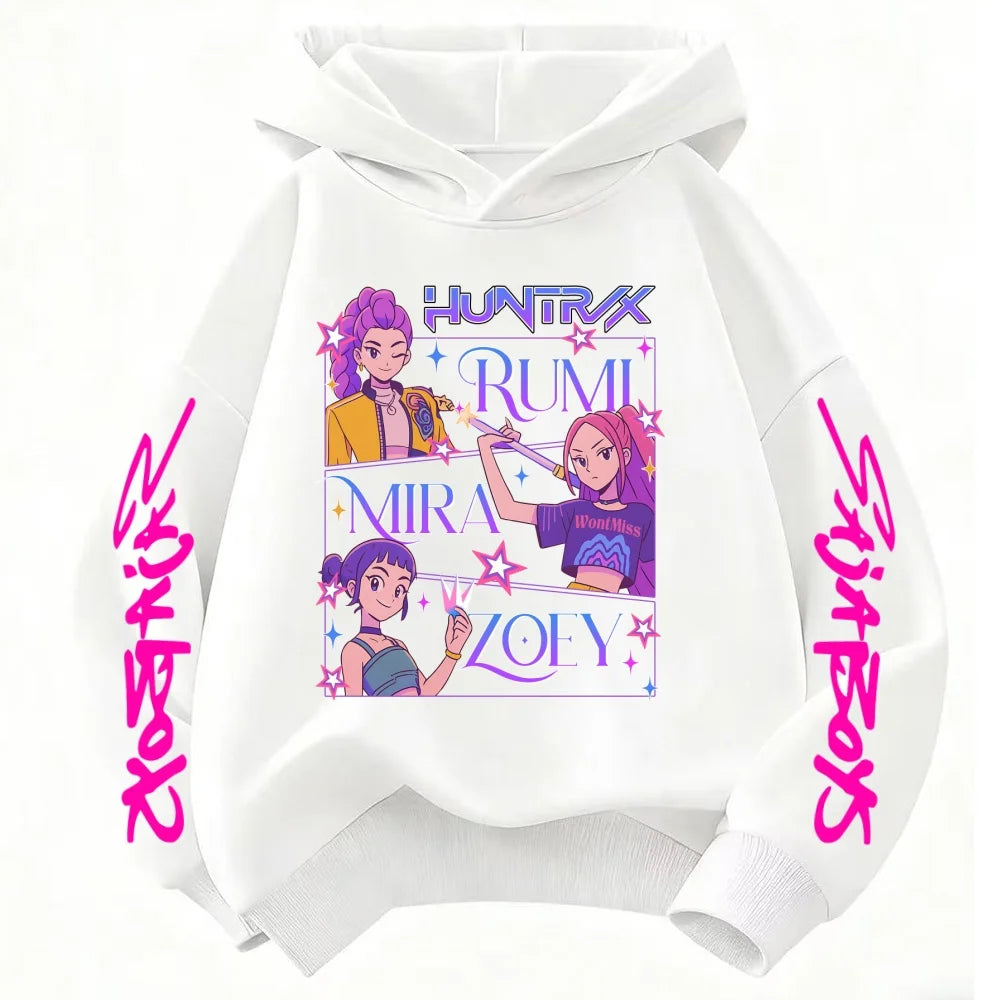 K-pop Huntrix Children's Hoodie Hooded Sweatshirt Kpop Demon Hunters Jumper Clothes