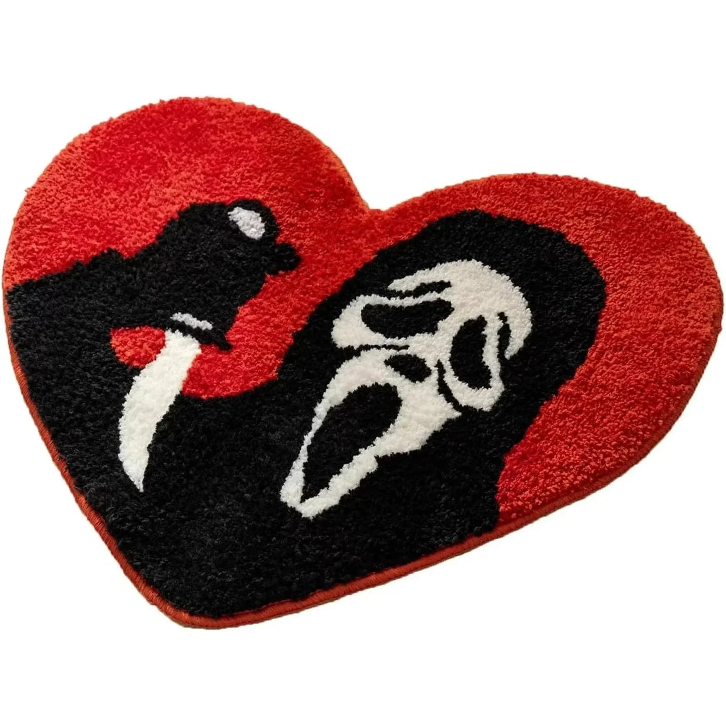 Love Horror Slasher Gothic Scream Bath Door Mat Non Slip Heart Shaped Rug