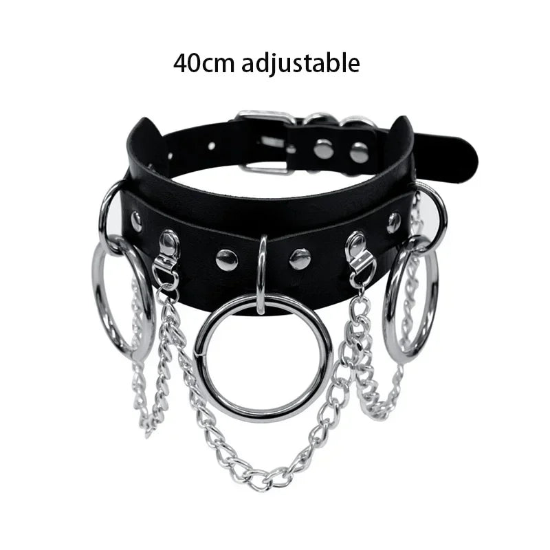 Bondage Sexy Heart Lock Key Rivets Black Goth Punk Chokers Gothic Collar