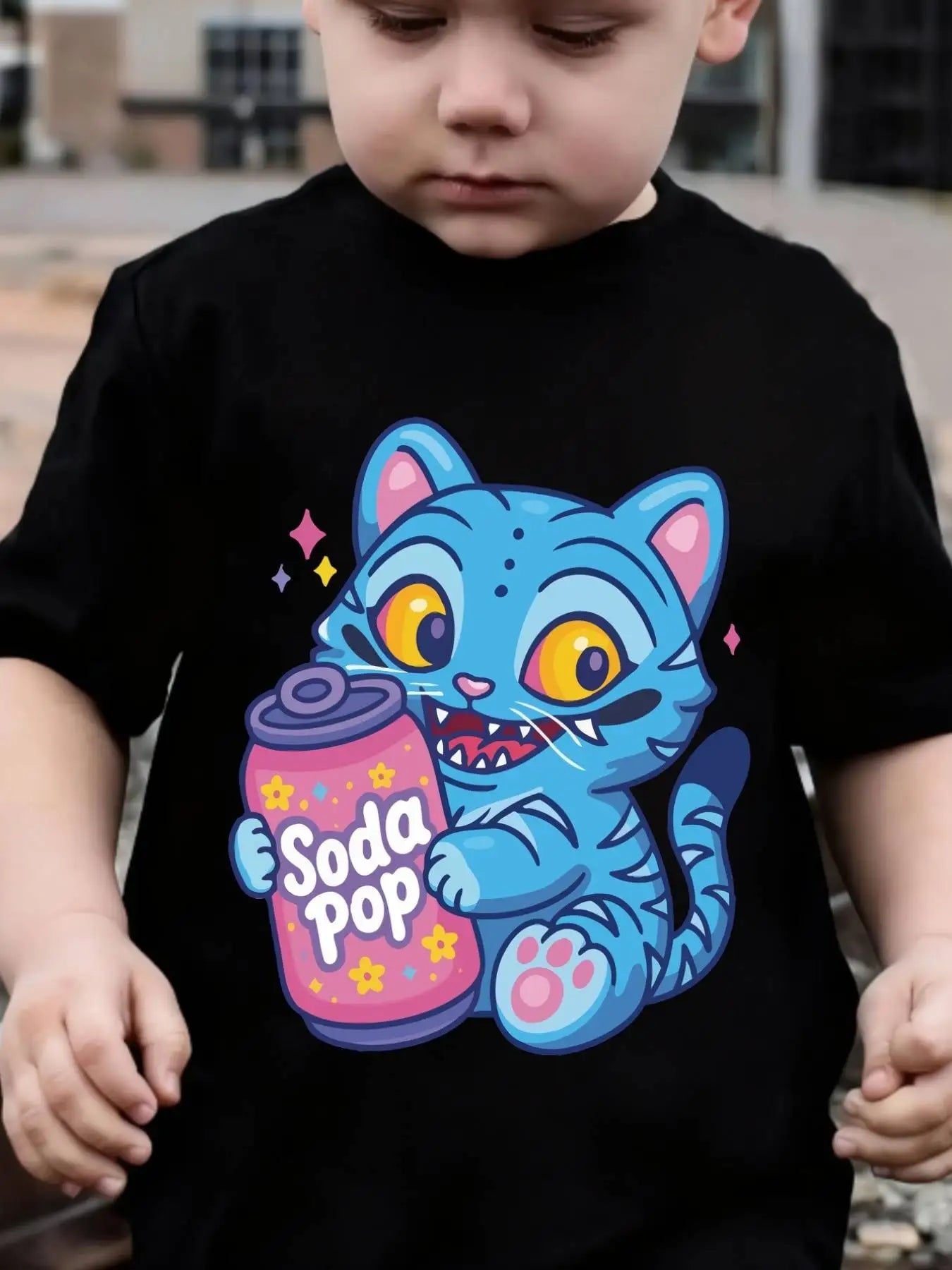 K-Pop Demon Hunters Soda Pop T-Shirt KPop Derpy Tiger Tshirt Summer Clothes Kids