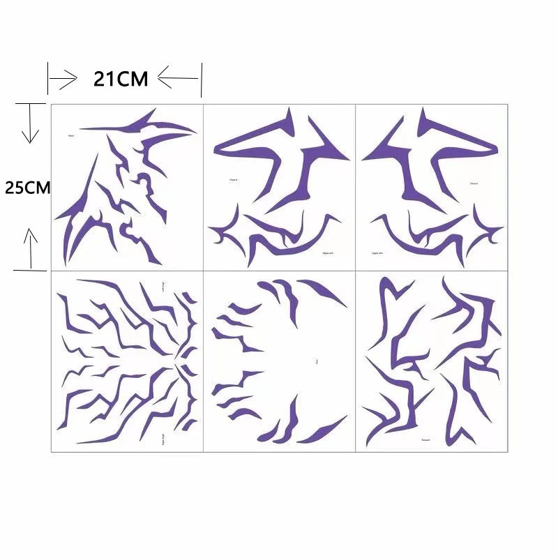 Kpop Demon Hunters Rumi Cosplay Prop Tattoo Sticker Purple Demon Patterns K-pop