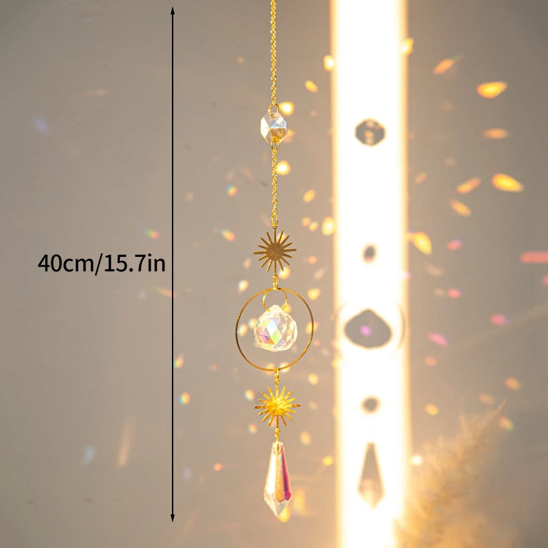 Crystal Suncatcher Pagan Wind Chimes Bohemian Garden Ornament