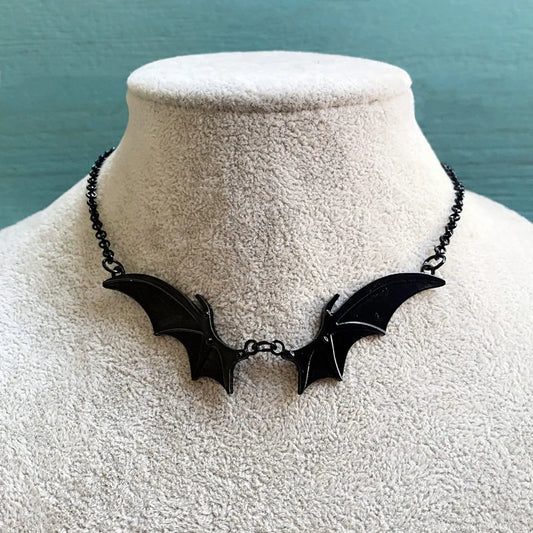 Gothic Vampire Vintage Bat Wings Pendant Choker Necklace