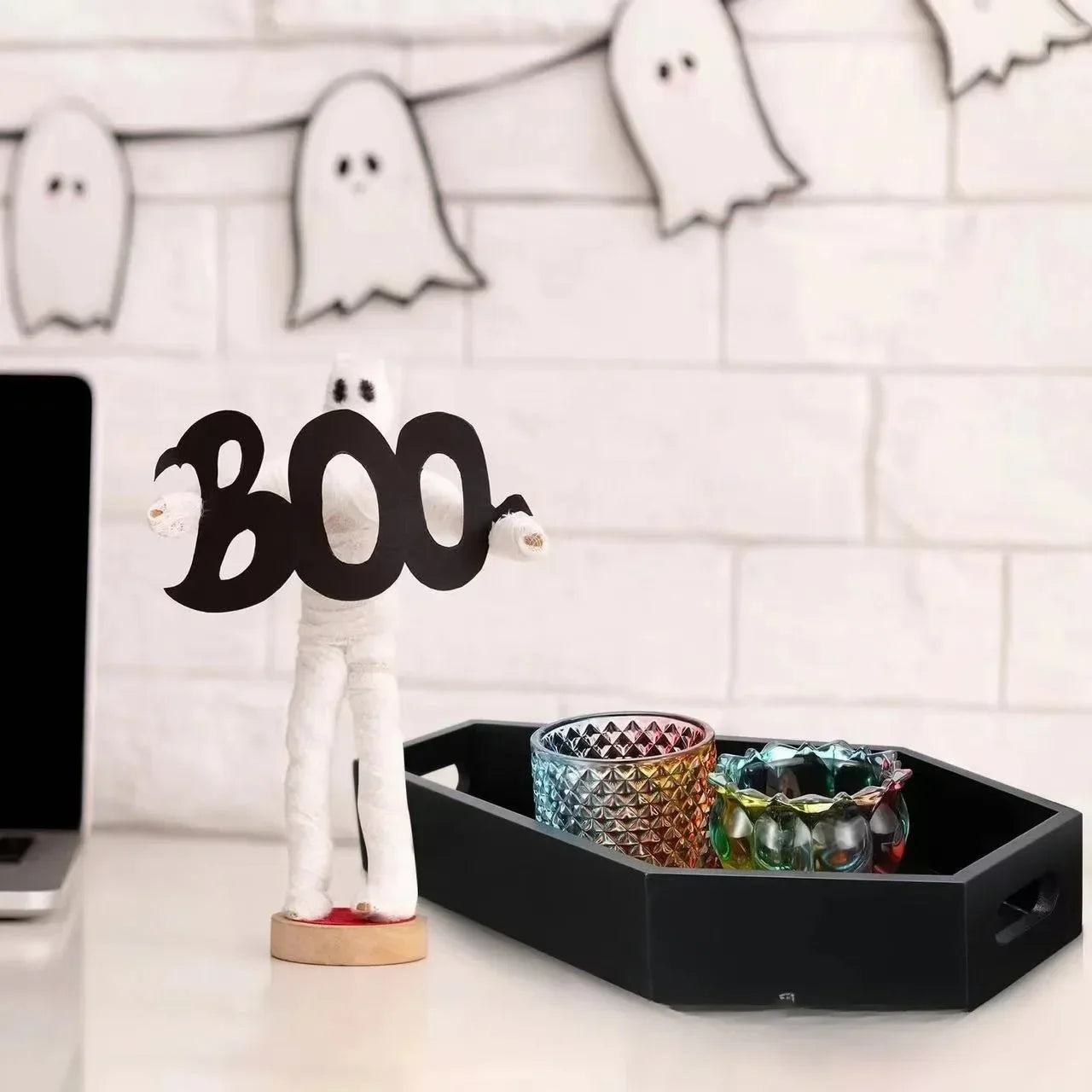 Black Gothic Goth Coffin Shaped Home Decor Cosmetics Storage Box Tray