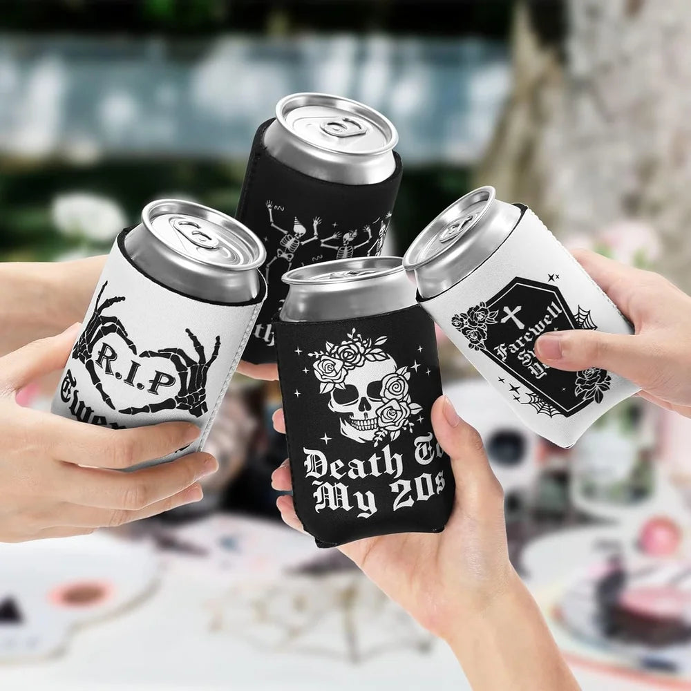 Gothic 30th Birthday Death to My 20s Party Decor Skull Can Drinks Cooler Present Gifts