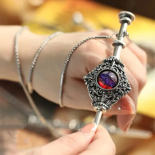 Magic Witch Necklace Vintage Blood Pack Removable Witch Wand Pendant Cosplay Jewellery
