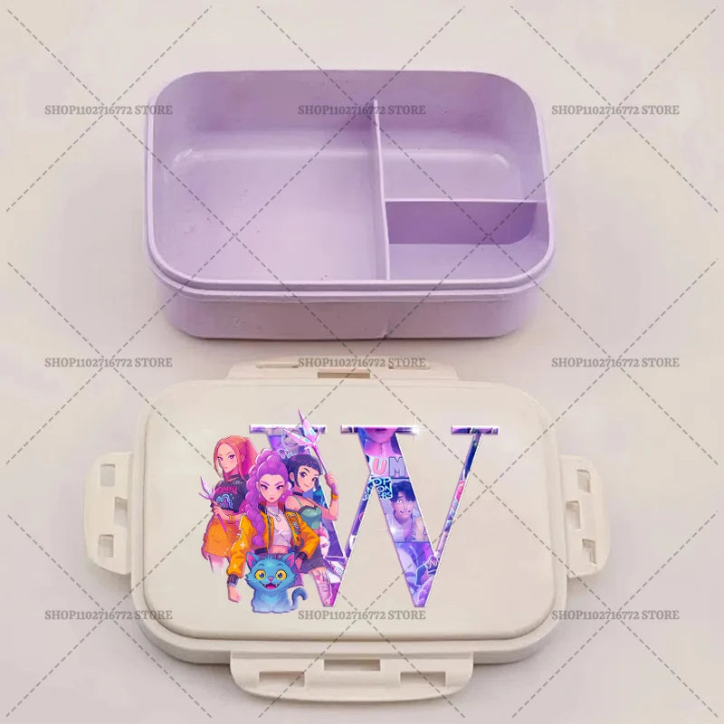 Kpop Demon Hunters Lunch Box Huntrix Food Containers Kids School Picnic Lunchbox Merch Gifts
