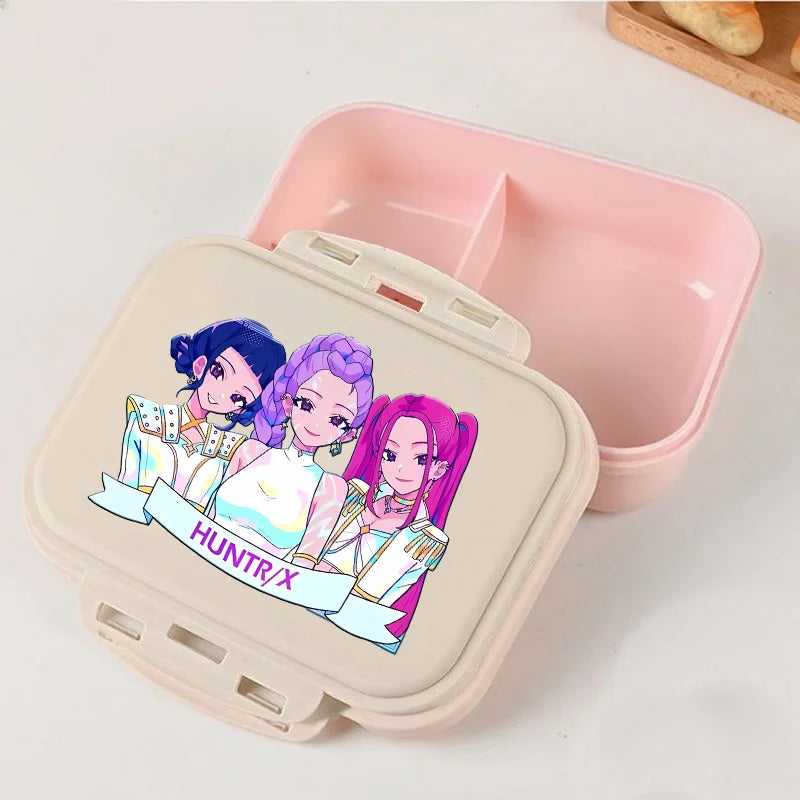Kpop Demon Hunters Lunch Box Huntrix Food Containers Kids School Picnic Lunchbox Merch Gifts