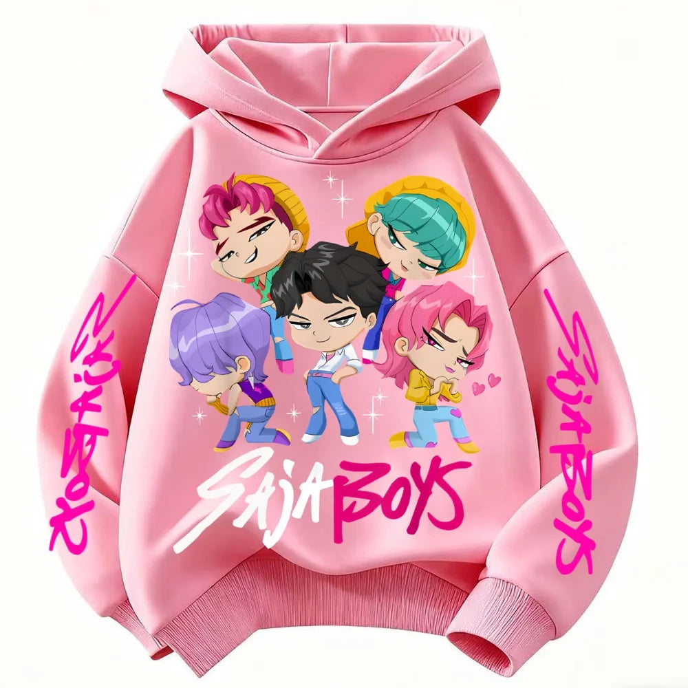 KPop Demon Hunters Saja Boys Hoodie Unisex Boys Girls K-pop Clothes Hooded Sweatshirt