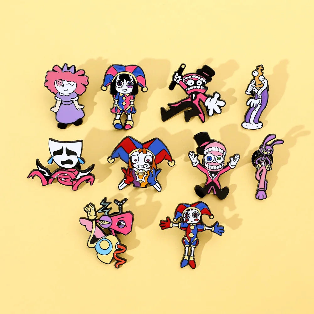 Digital Circus Enamel Pins Brooch Glitch Productions Merch Gifts Stocking