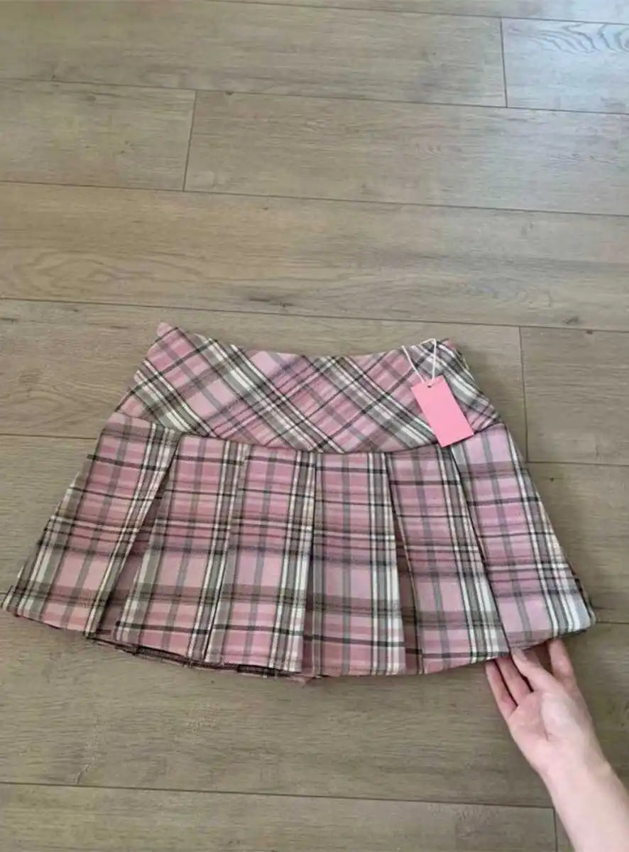 Plaid Tartan Y2K School Pleated Mini Skirt Clueless 90s Vintage