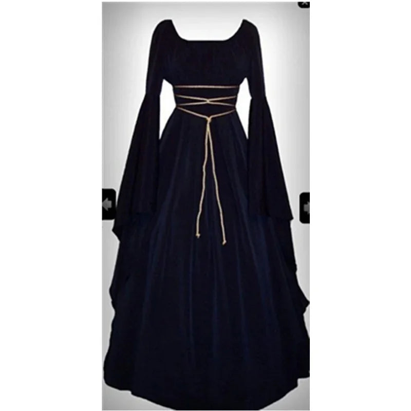 Pagan Medieval Gothic Historical Cosplay Long Gown Dress