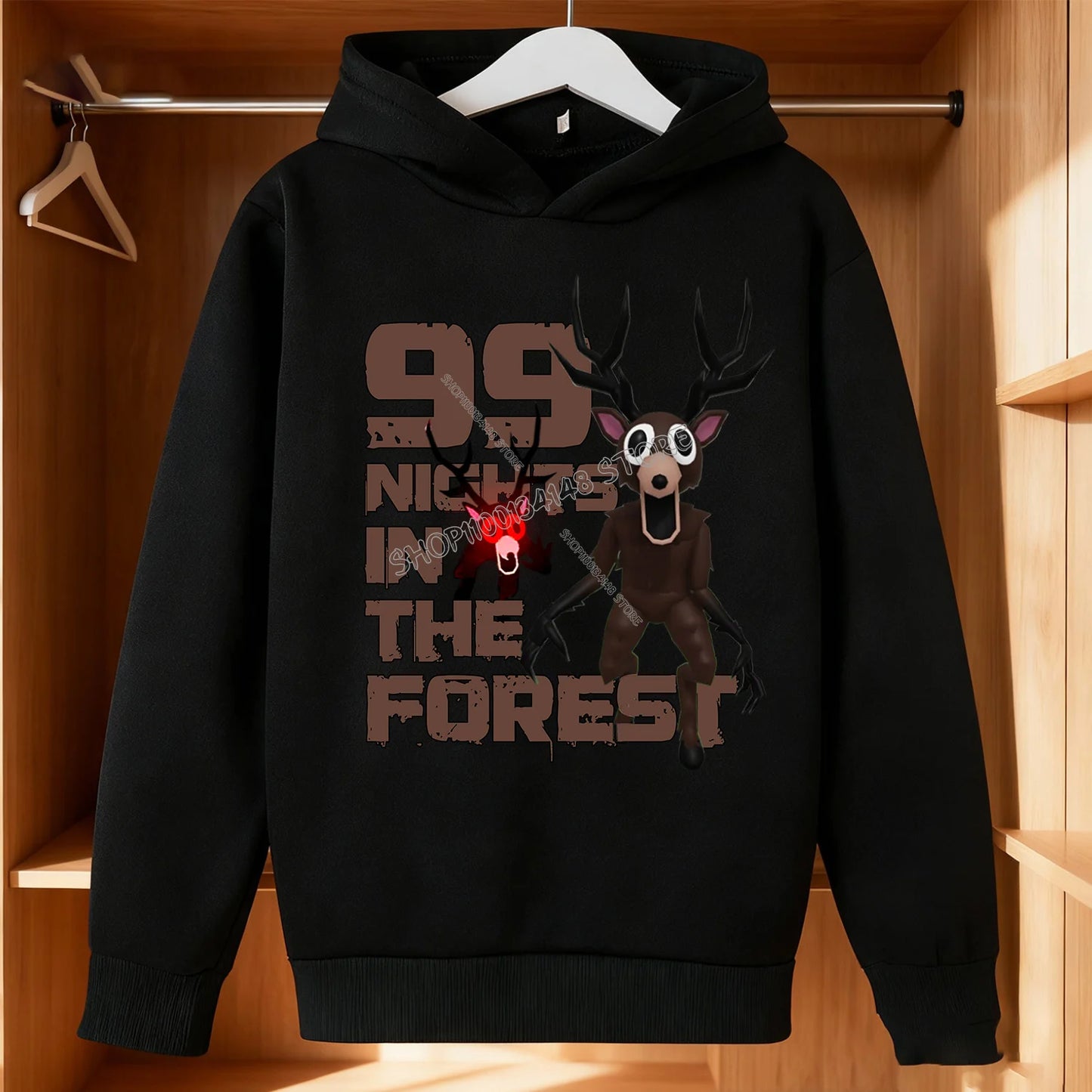 99 Nights in The Forest Fleece Hoodie Roblox Gamer Hooded Sweatshirt Clothes Gaming