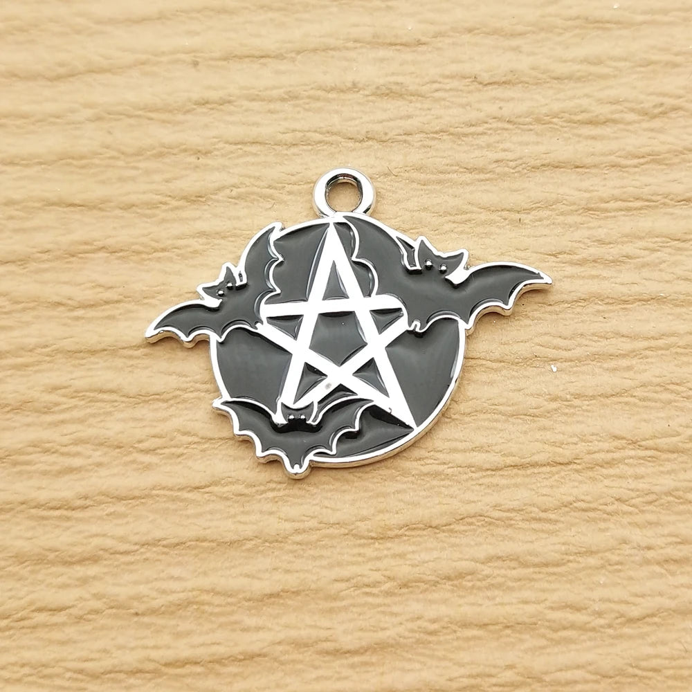 10pcs Halloween Horror Character Charm for Jewelry Making Enamel Necklace Pendant Diy Accessories Alloy Metal