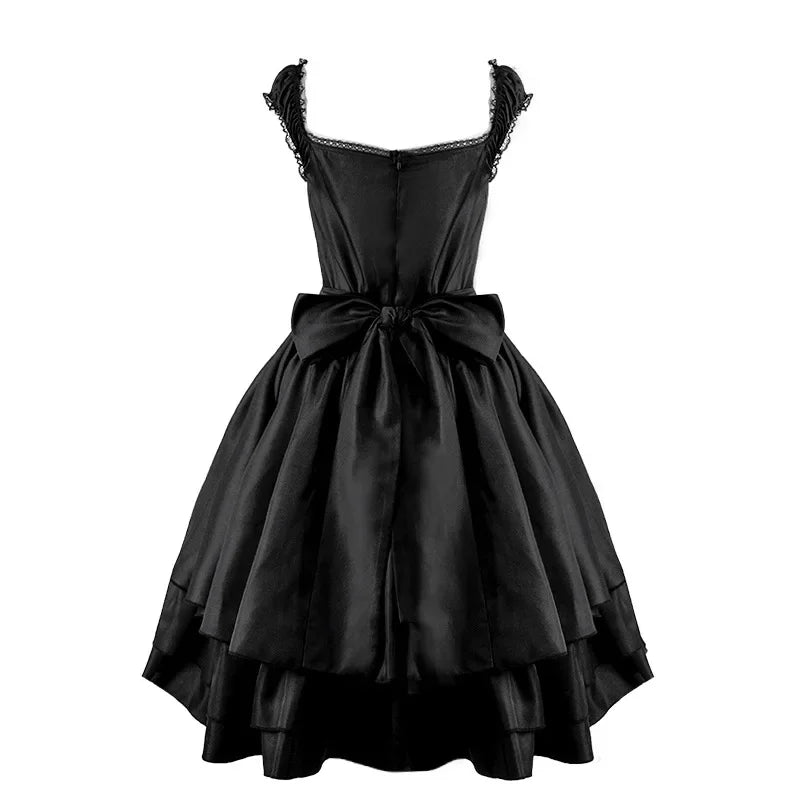 Victorian Black Gothic Lolita Costume Party Dress