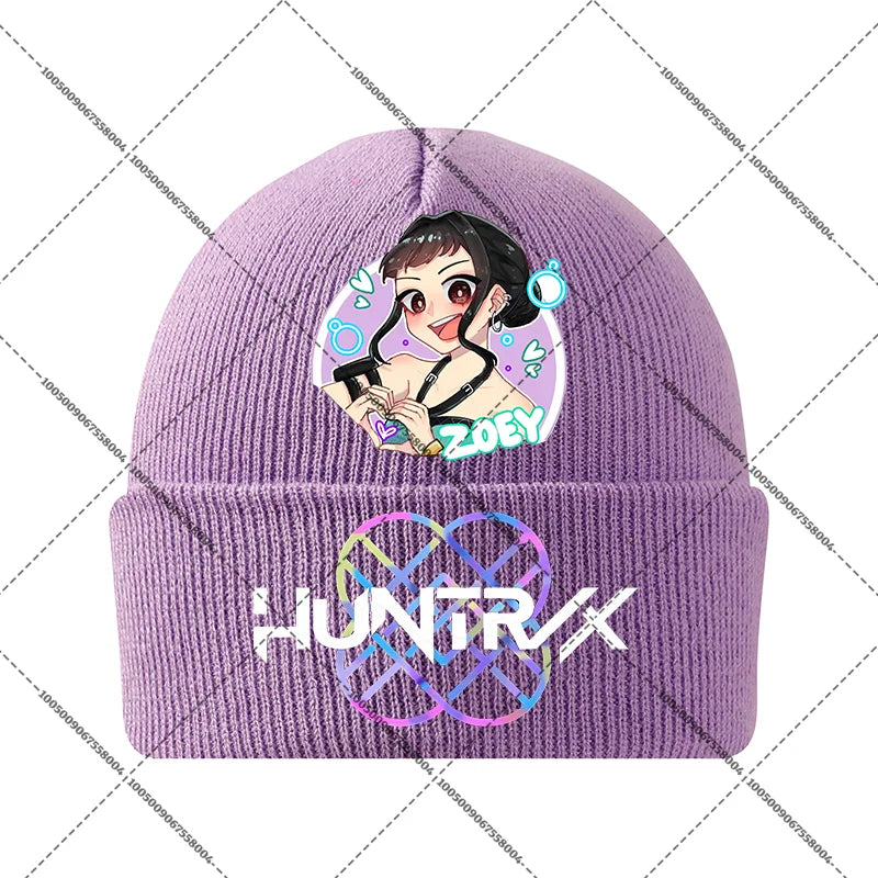 KPop Demon Hunters Huntrix Knit Cap Winter Beanie Knitted Hat Rumi Mira Zoey Merch Gifts