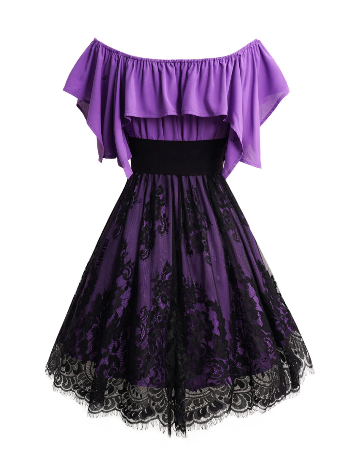 Sexy Wench Gothic Lace Purple Dress Pirate Maid Costume