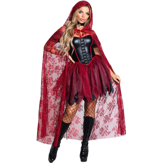 Sexy Little Red Riding Hood Dress Fairy Tale Fancy Dress Costume