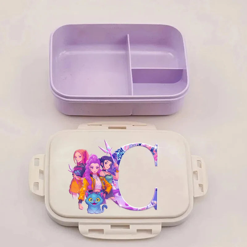 Kpop Demon Hunters Lunch Box Huntrix Food Containers Kids School Picnic Lunchbox Merch Gifts