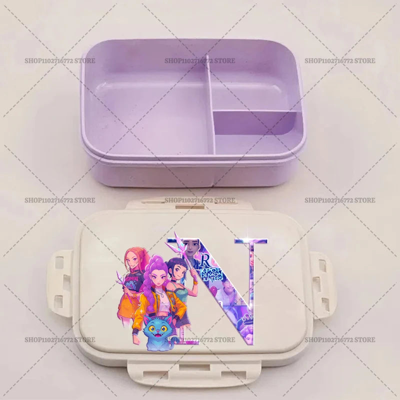 Kpop Demon Hunters Lunch Box Huntrix Food Containers Kids School Picnic Lunchbox Merch Gifts