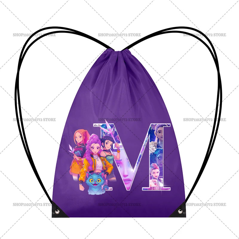 KPop Demon Hunters Merch Personalised Initial Backpack Book Sports PE Kit Swim Bag School Rumi Mira Zoey Huntrix Gift