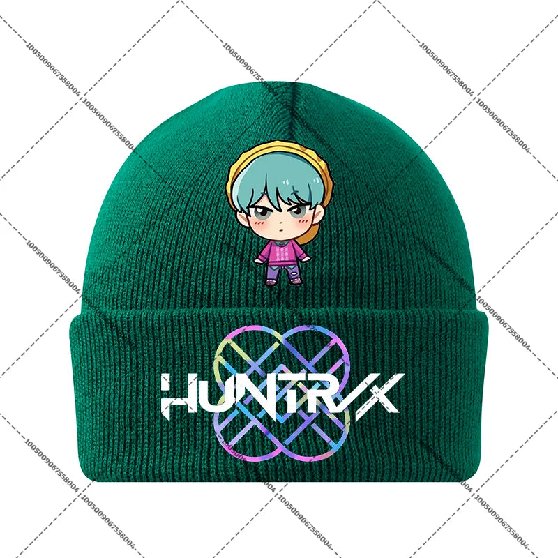 KPop Demon Hunters Huntrix Knit Cap Winter Beanie Knitted Hat Rumi Mira Zoey Merch Gifts