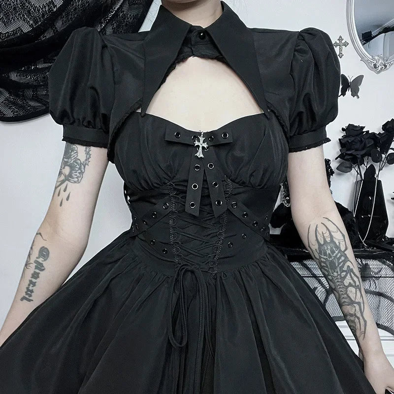 Alternative Black Gothic Punk Dress Party Outfit