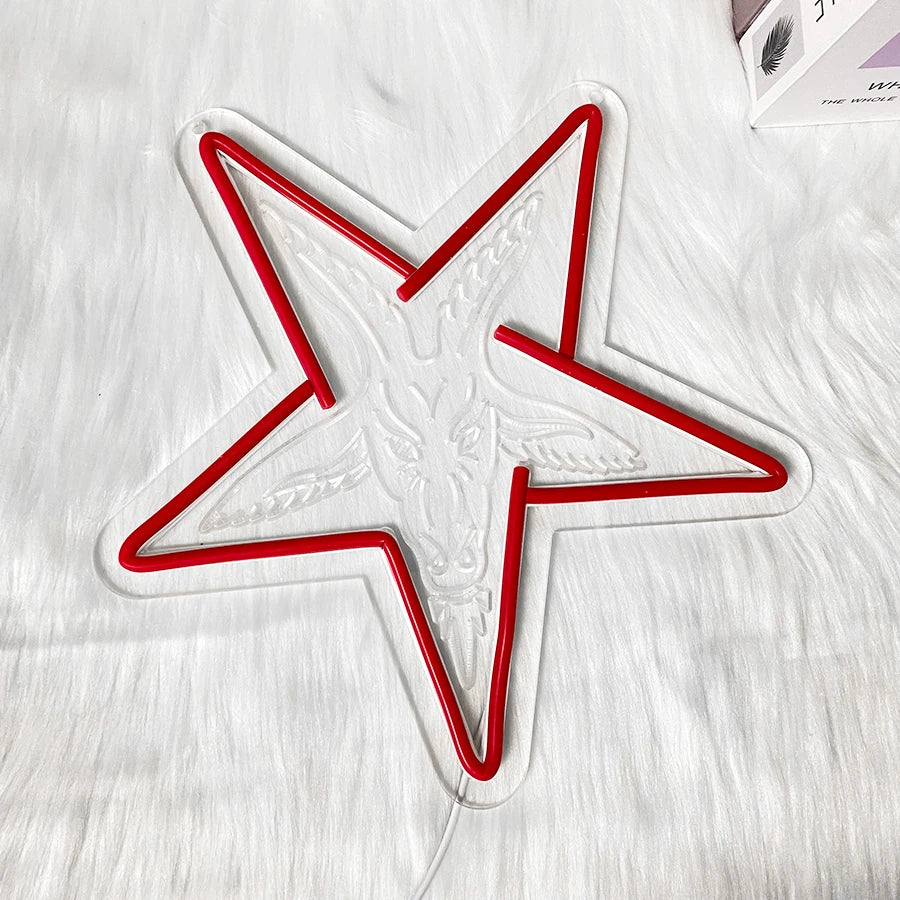 Baphomet Gothic Pagan Horror Neon Sign Gothic Home Decor Lighting