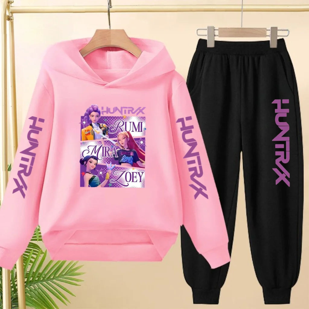 KPop Demon Hunters Tracksuit Hoodie Jumper Huntrix Clothes Joggers