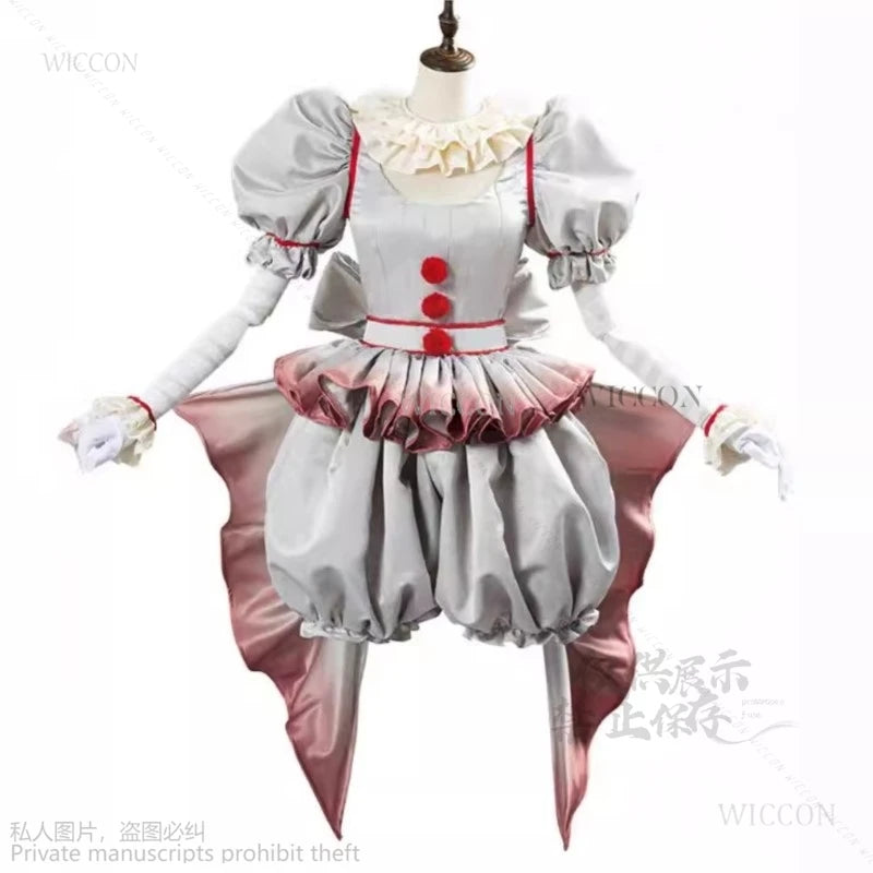 Creepy Clown Circus Scary Horror Movie Halloween Fancy Dress Costume