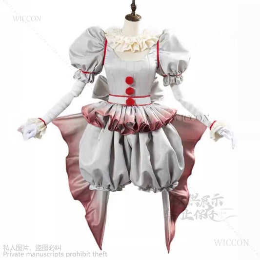 Creepy Clown Circus Scary Horror Movie Halloween Fancy Dress Costume