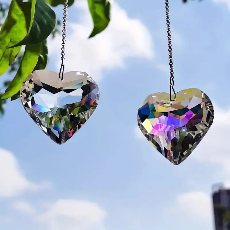 2pcs Crystal Sun Catcher Prism, Pendant Hanging Sun Catcher Rainbow Maker Wind Chime