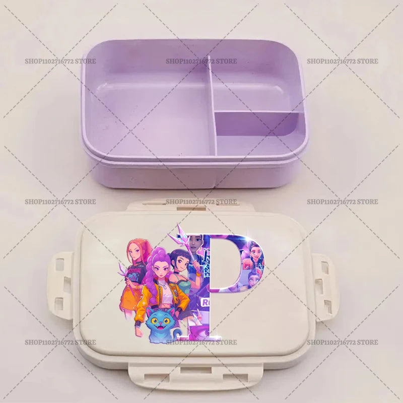 Kpop Demon Hunters Lunch Box Huntrix Food Containers Kids School Picnic Lunchbox Merch Gifts