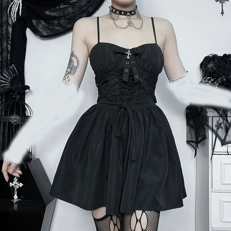 Alternative Black Gothic Punk Dress Party Outfit