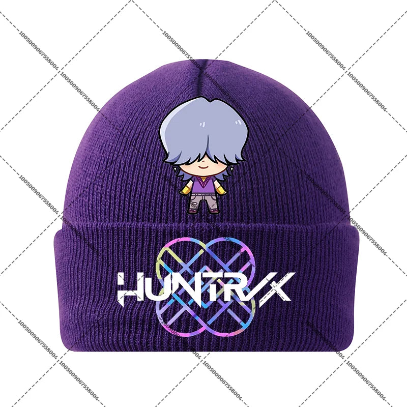 KPop Demon Hunters Huntrix Knit Cap Winter Beanie Knitted Hat Rumi Mira Zoey Merch Gifts