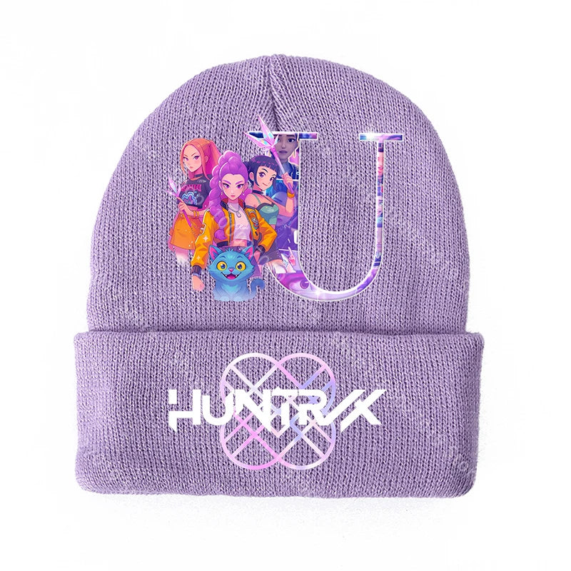 K Pop Demon Hunters Merch Gifts Girls Knitted Winter Hats Huntrix Beanie Personalised Cap Kpop Rumi Mira Zoey