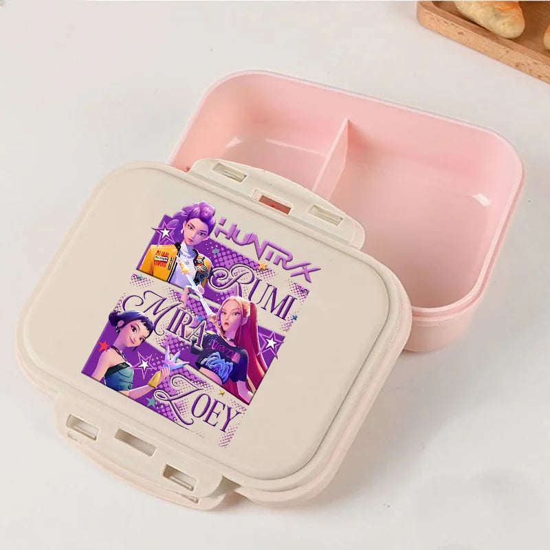 Kpop Demon Hunters Lunch Box Huntrix Food Containers Kids School Picnic Lunchbox Merch Gifts