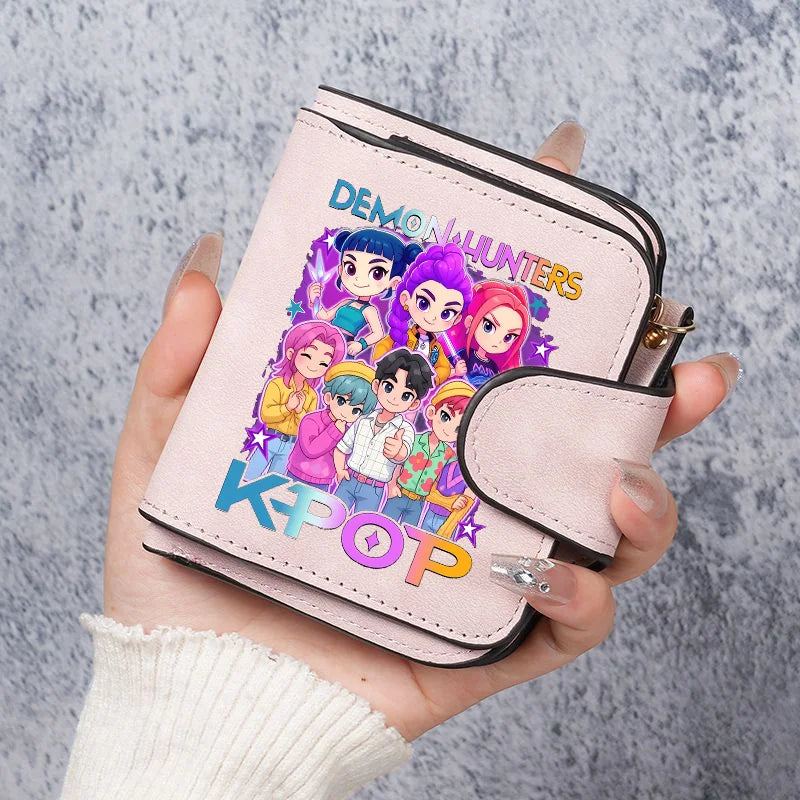 KPop Demon Hunters Leather PU Wallet Card Holder Purse Huntrix Saja Boys Rumi Merch Gifts