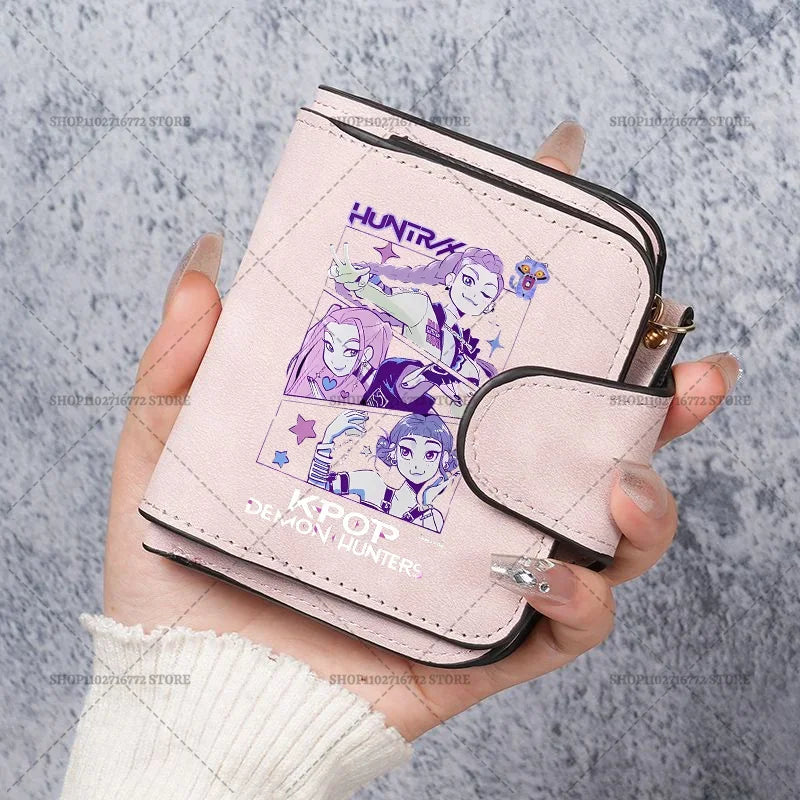 KPop Demon Hunters Wallet PU Waterproof Money Bag Card Holder Purse Coin Huntrix Merch Gift