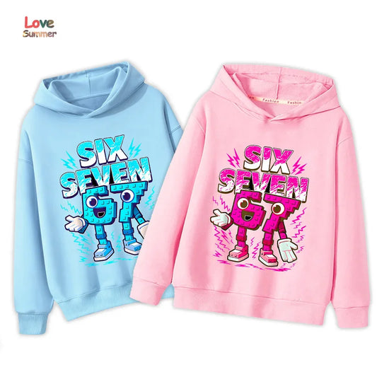 67 Six Seven Italian Brainrot Hoodie Funny Meme Pullover Girls Boys Fleece Sweatshirt